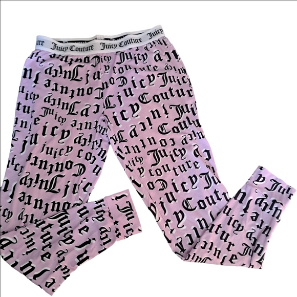 JUICY COUTURE sleepwear PJ lounge PANTS Mauve pink JC comfy casual SM - Picture 1 of 6